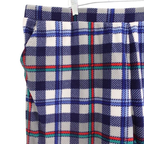 Denim & Co. Comfort Zone Regular Printed Fleece Pull On Pants Sz 2X Blue Plaid - Picture 3 of 4